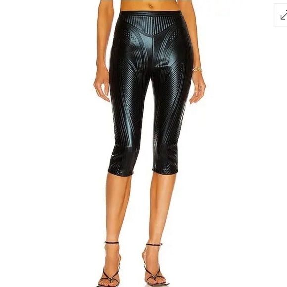 MUGLER  Embossed crop Pants Size L - Picture 3 of 11